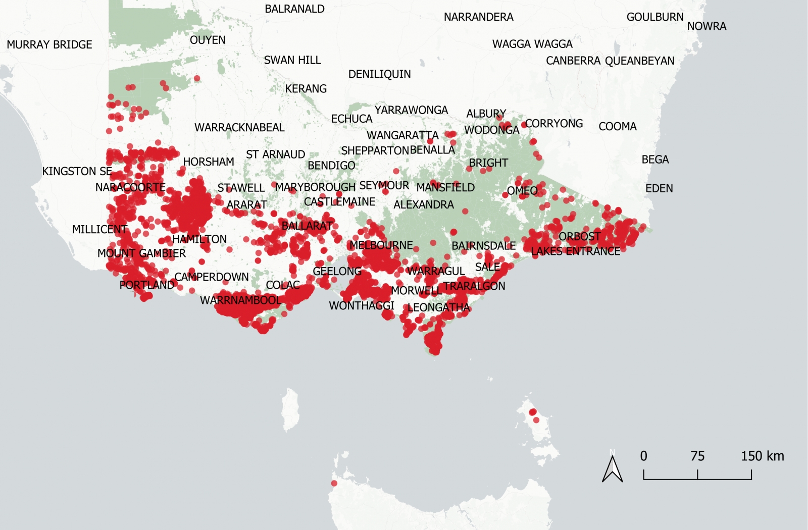 B marginata distribution