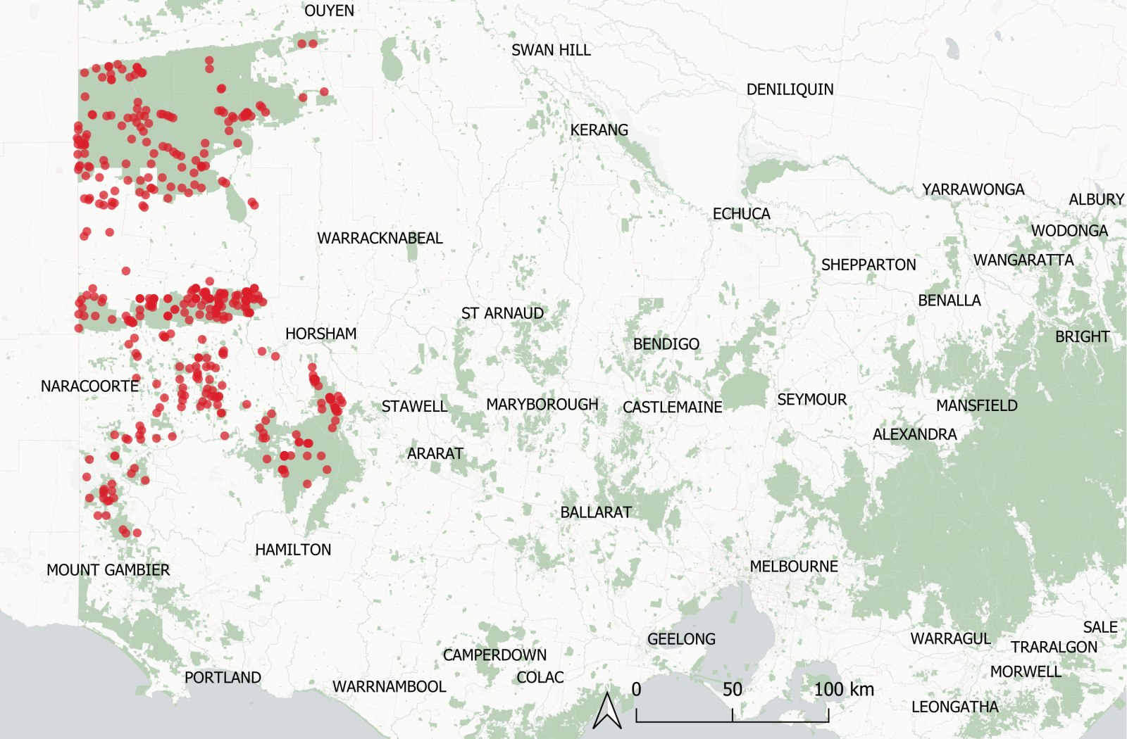 Banksia ornata distribution map
