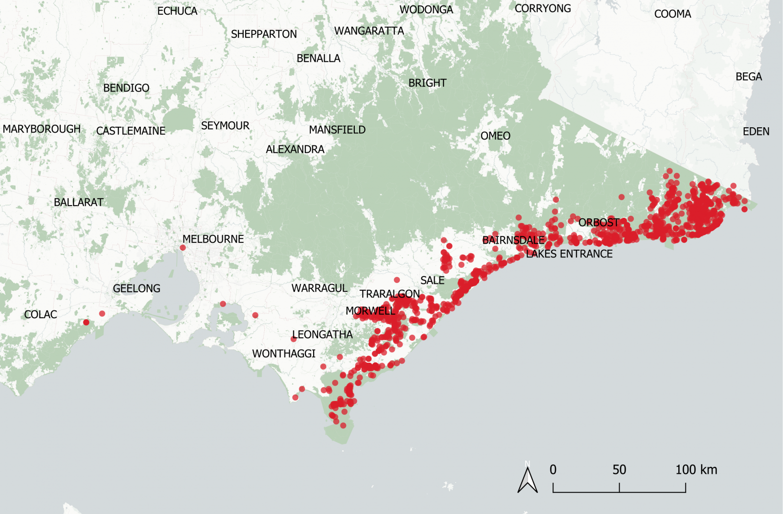 Banksia serrata distribution