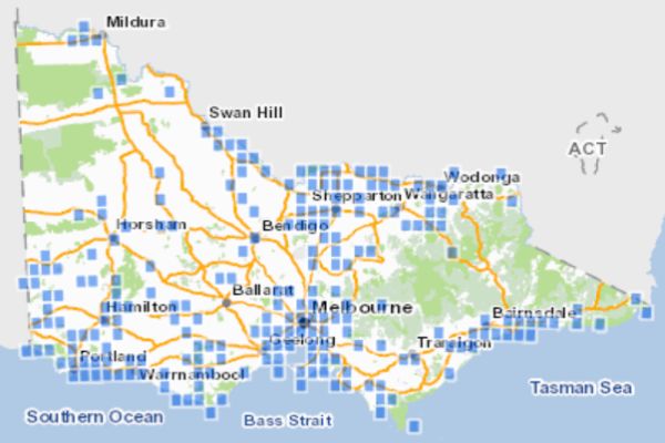 Australasian Bittern Distribution Source: VBA 2018