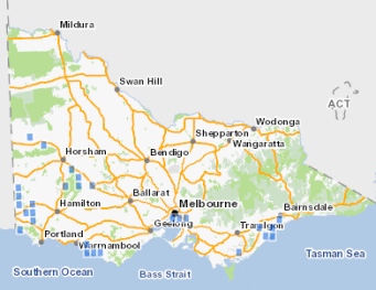 Historic distribution of Metallic Sun-orchid in Victoria. Source: DEPI Victorian Biodiversity Atlas, accessed 29 August 2014.