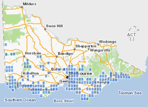 All known records of Southern Toadlet in Victoria. Source:VBA 2017.