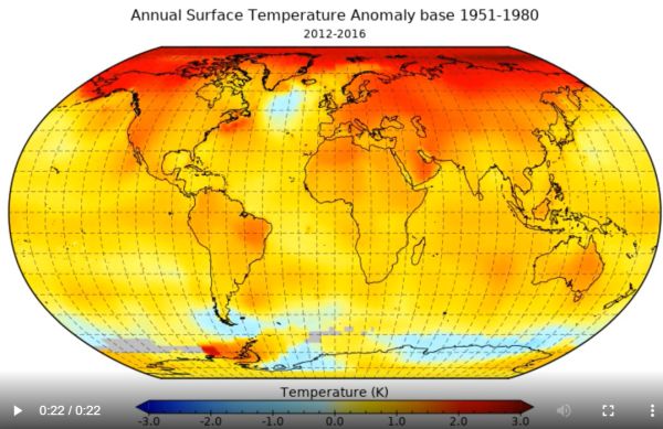 surface temperature change