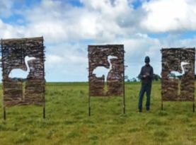 intro Beeac Brolga Pathways with Peter Day, environmental artist" - Karen Cherry and Peter Day