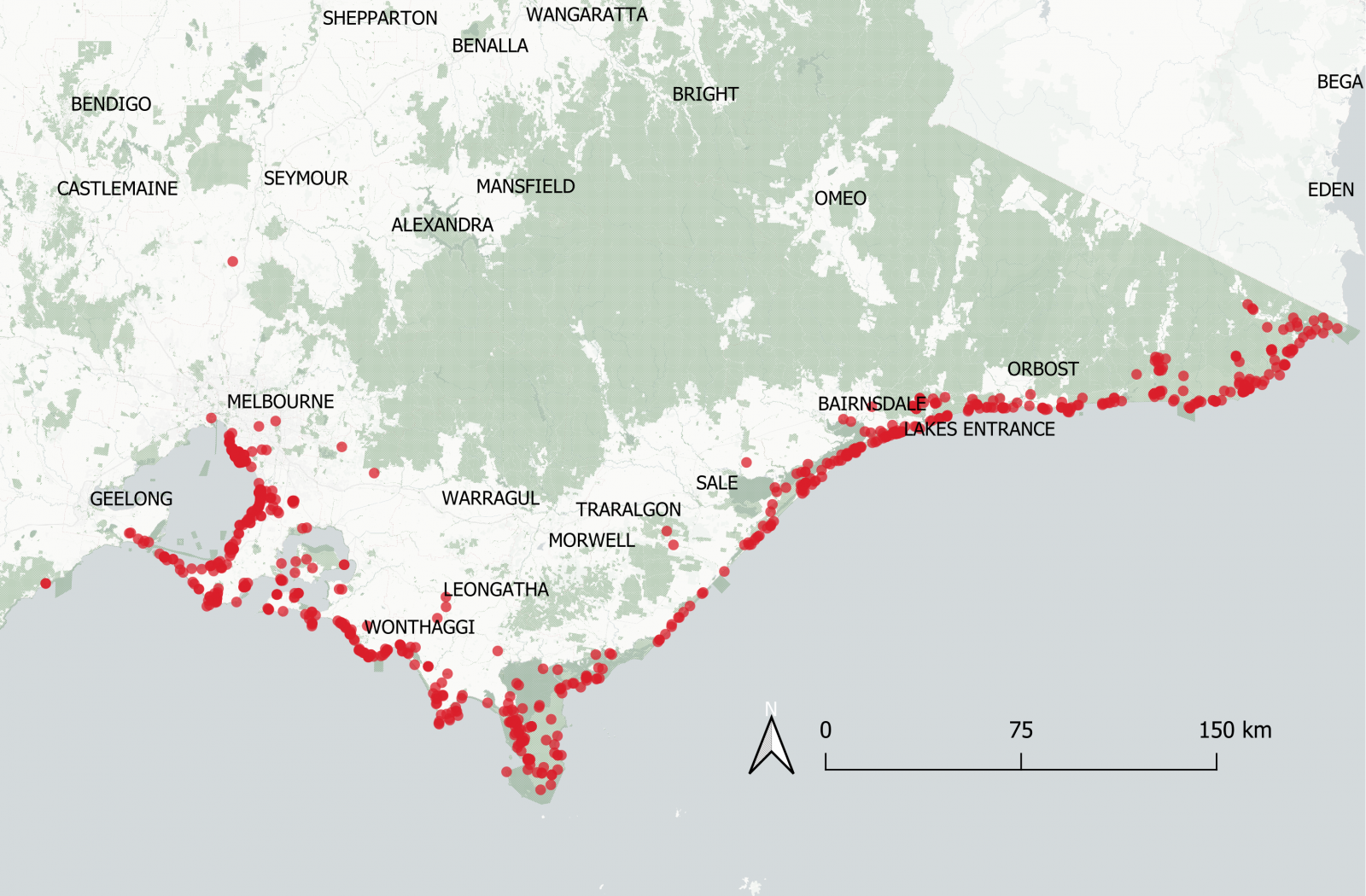 Banksia integrifolia distribution